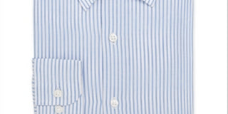 Clubroom Men's Striped Collared Dress Shirt Blue Size 16.5X32-33