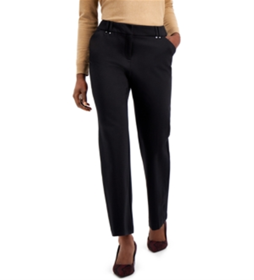 Alfani Women's Solid Casual Trouser Pants Black Size 8