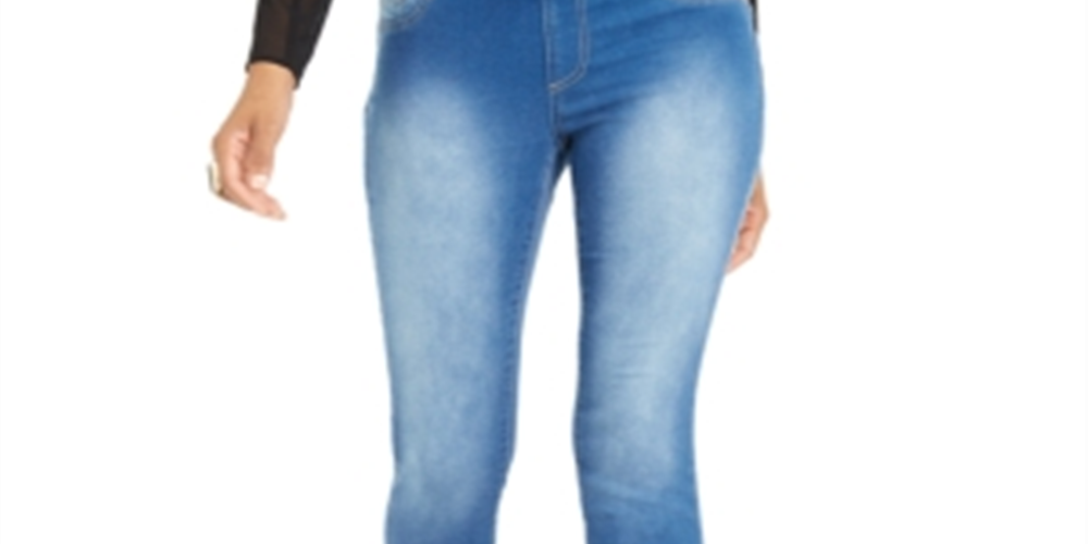 Thalia Sodi Women's Lace up Light Wash Jeggings Blue Size XX-Large