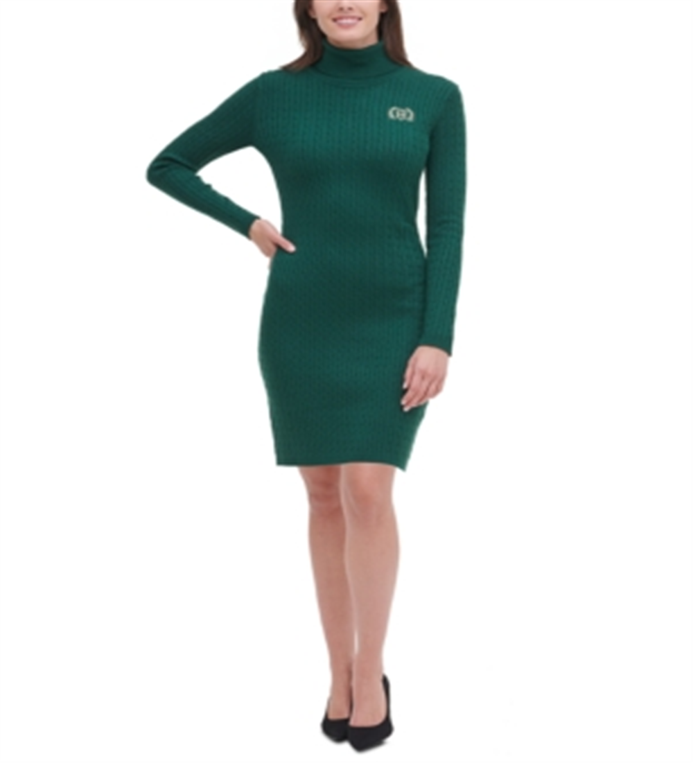 Tommy Hilfiger Women's Dolman Sleeve Above the Knee Dress Green Size Medium