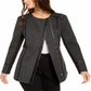 INC International Concepts Women's Faux Leather Motorcycle Jacket Gray Size Medium