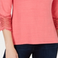 Charter Club Women's Cotton Lace Trim Top Pink Size Petite L