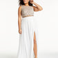 City Studio Women's Lace Slitted Wrap Sleeveless Jewel Neck Maxi Cocktail Dress White Size 18W