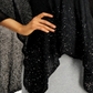 INC International Concepts Women's Sequin Border Knit Top Black Size Regular