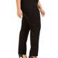 JM Collection Women's Plus Tummy Control Straight Leg Pull on Pants Black Size Petite Small