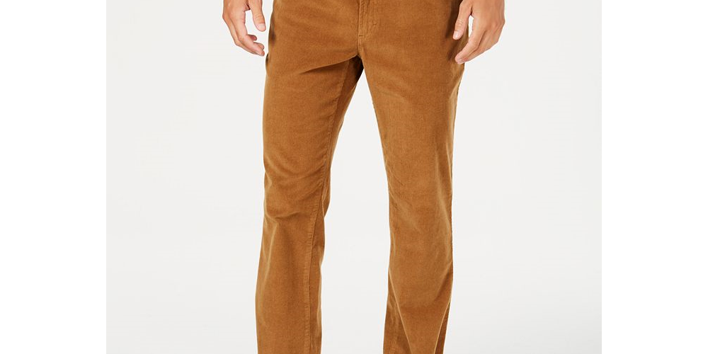 Club Room Men's Stretch Corduroy Pants Brown Size 34X32