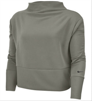 Nike Women's Get Fit Fleece Mock Neck Top Green Size Large