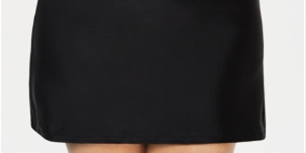 Island Escape Women's La Palma High Waist Tummy Control Swim Skirt Black Size 10