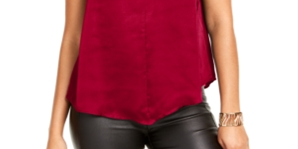 Thalia Sodi Women's Embellished Solid Halter Tank Top Red Size XX-Large
