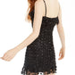 Trixxi Junior's Glitter Dot Ruffle Mesh Sheath Dress Black Size 15