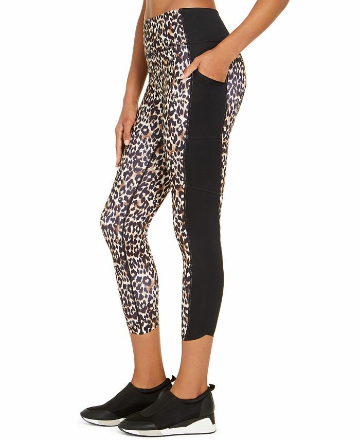 Ideology Women's Animal Print Fitness Athletic Leggings Black Size XL