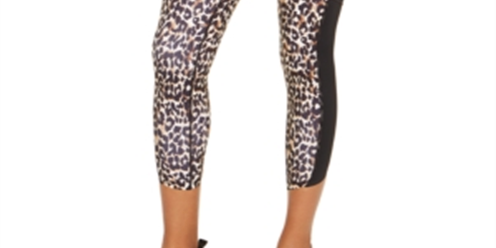 Ideology Women's Animal Print Fitness Athletic Leggings Black Size XL