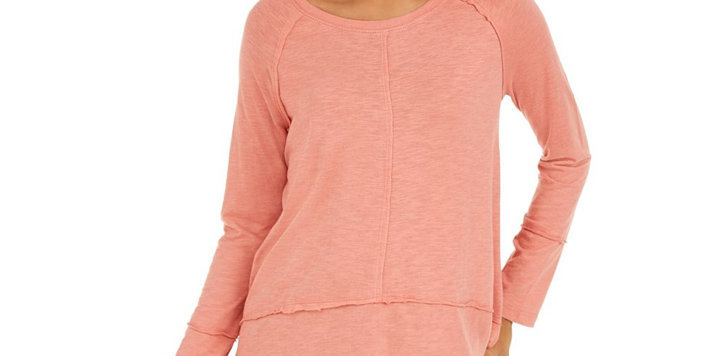 Style & Co Women's Cotton High Low Top Brown Size XL