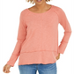 Style & Co Women's Cotton High Low Top Brown Size XL