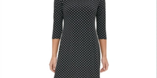 Tommy Hilfiger Women's Polka Dot Sheath Dress -Black Size 2