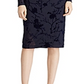 Ralph Lauren Women's Torelana Velvet Burnout MIDI Dress Navy Size 8