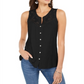 Style & Co Women's Button Down Tank Top Black Size M