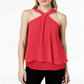 Bar III Women's Sleeveless Halter Top Red Size Medium