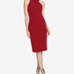 Rachel Roy Women's Drapey Halter MIDI Dress Red Size X-Small