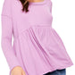 Free People Girl's Knit Babydoll Pullover Top Purple Size Medium