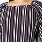 Charter Club Women's Striped Tiered Sleeve Top Blue Size 4X