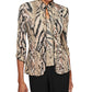 Alex Evenings Women's Animal Print Twinset Brown Size Small