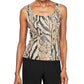 Alex Evenings Women's Animal Print Twinset Brown Size Small
