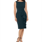 Betsy & Adam Women's Cascading Ruffle Sheath Dress Green Size 14