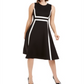 Calvin Klein Women's Colorblock Sleeveless Fit Flare Dress Black Size 2
