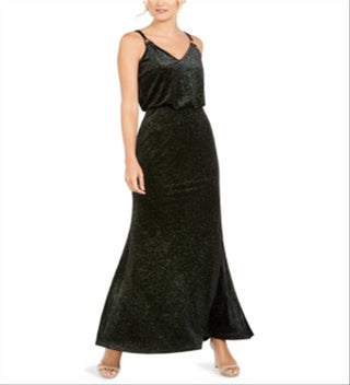 Calvin Klein Women's Sparkle Velvet Blouson Gown Black Size 16