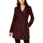 Maralyn & Me Junior's Faux Fur Collar Asymmetrical Coat Red Size Large
