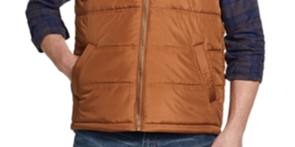 Weatherproof Vintage Men's Zip Front Vest Brown Size Large