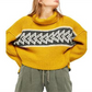 Free People Women's Greater Than Ribbed Knit Cowl Neck Pullover Sweater Yellow Size M