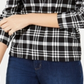 Charter Club Women's Cotton Plaid Top Black Size XX-Large