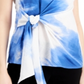 Alfani Women's Side Tie Printed Top Blue Size Small