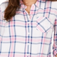 Style & Co Women's Plaid One Pocket Shirt White Size Medium