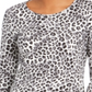 Charter Club Women's Leopard Print Top White Size Small