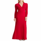 Ralph Lauren Women's Rowenah Embellished Surplice Evening Dress Red Size 12