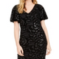 Calvin Klein Women's Short Sleeve Knee Length Body Con Evening Dress Black Size 6