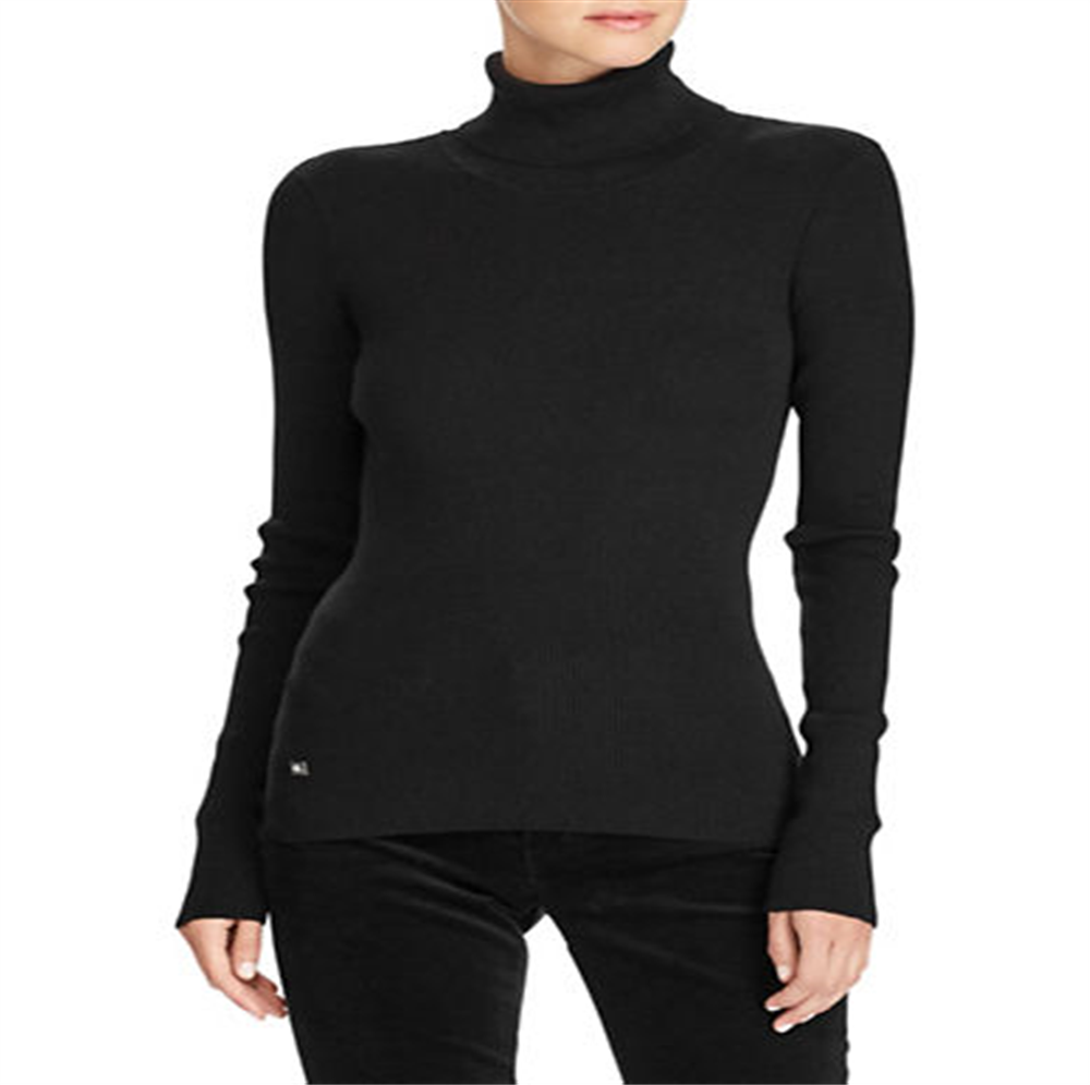 Ralph Lauren Women's Long Sleeve Cowl Neck Sweater Black Size Petite Small