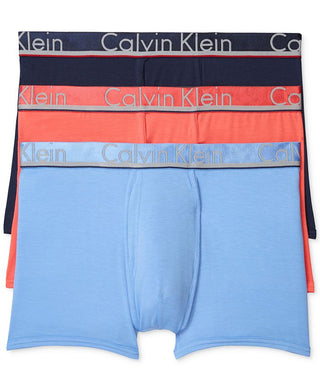 Calvin Klein Men's Comfort Microfiber 3 Pack Trunk Blue Size Medium