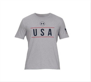 Under Armour Men's Freedom Logo Graphic T-Shirt Gray Size Medium