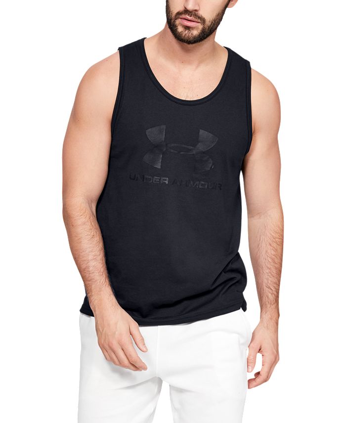 Under Armour Men's Sportstyle Logo Tank Top Blue Size Large