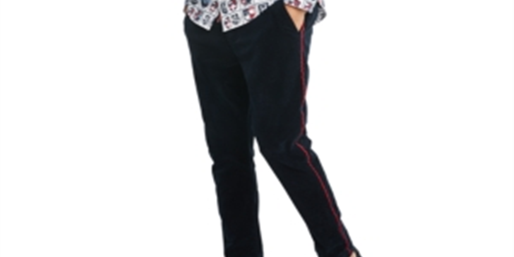 Tommy Hilfiger Men's Button Down Print Custom Fit Shirt White Size Small