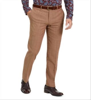 Bar III Men's Slim Fit Active Stretch Performance Suit Separate Pants Brown Size 33X32
