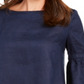 Charter Club Women's Linen Lantern Sleeve Top Blue Size Petite S