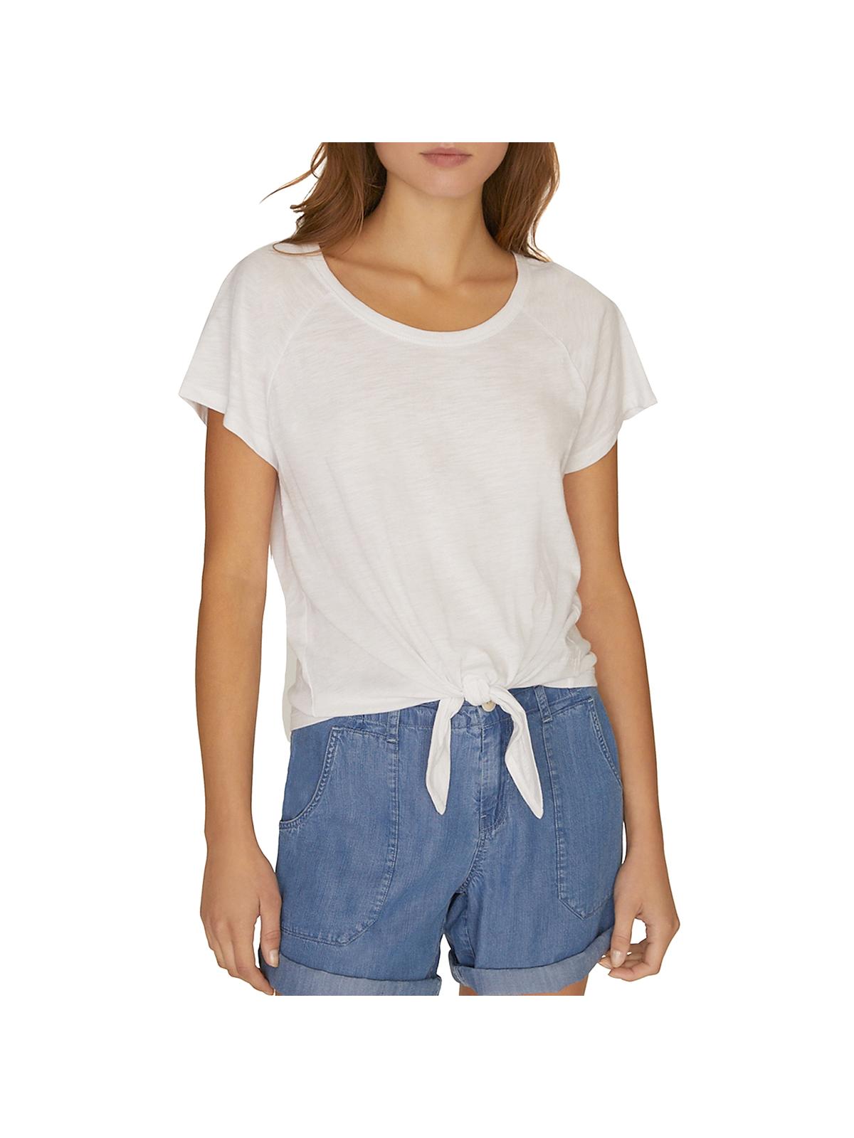 Sanctuary Women's Lou Tie Front Short Sleeve T-Shirt White Size Small
