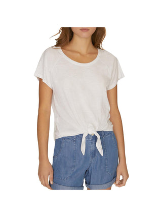Sanctuary Women's Lou Tie Front Short Sleeve T-Shirt White Size Small