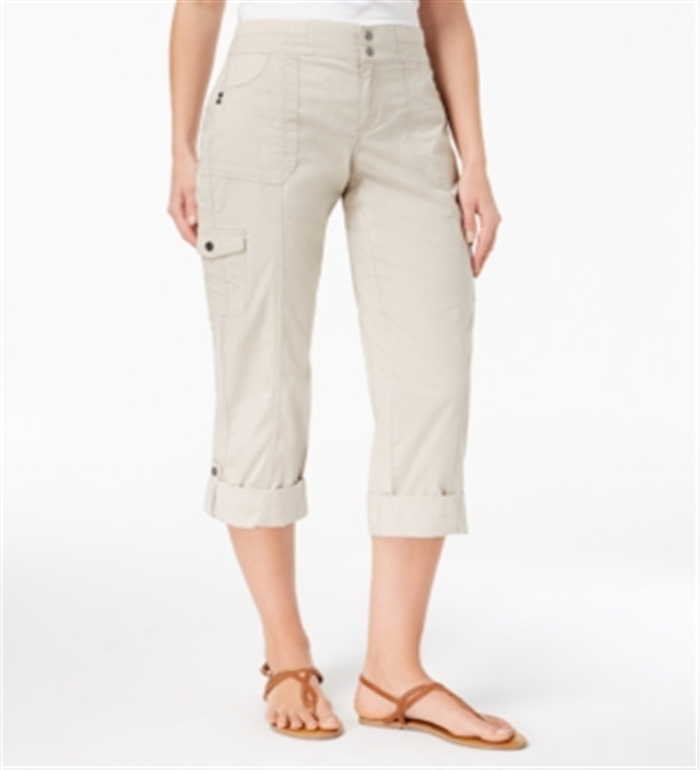 Style & Co Women's Convertible Cargo Pants Beige Size 12