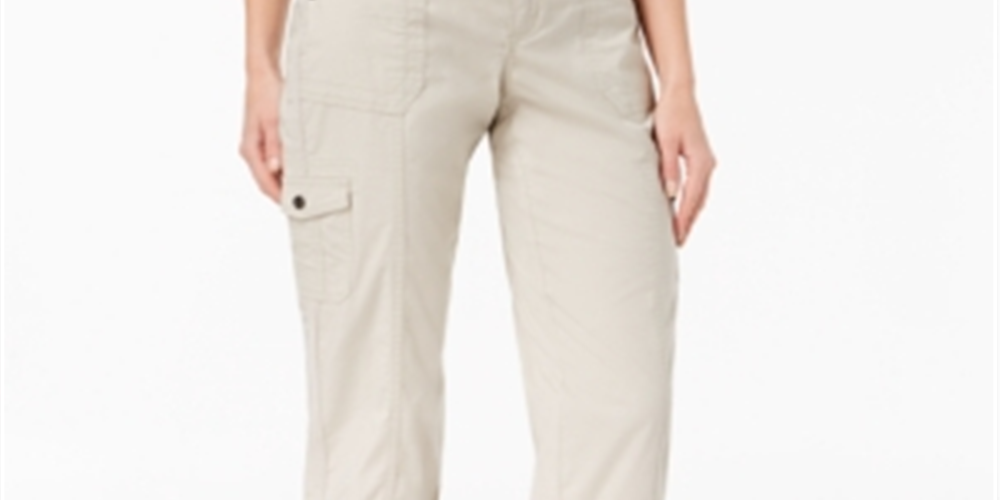 Style & Co Women's Convertible Cargo Pants Beige Size 12